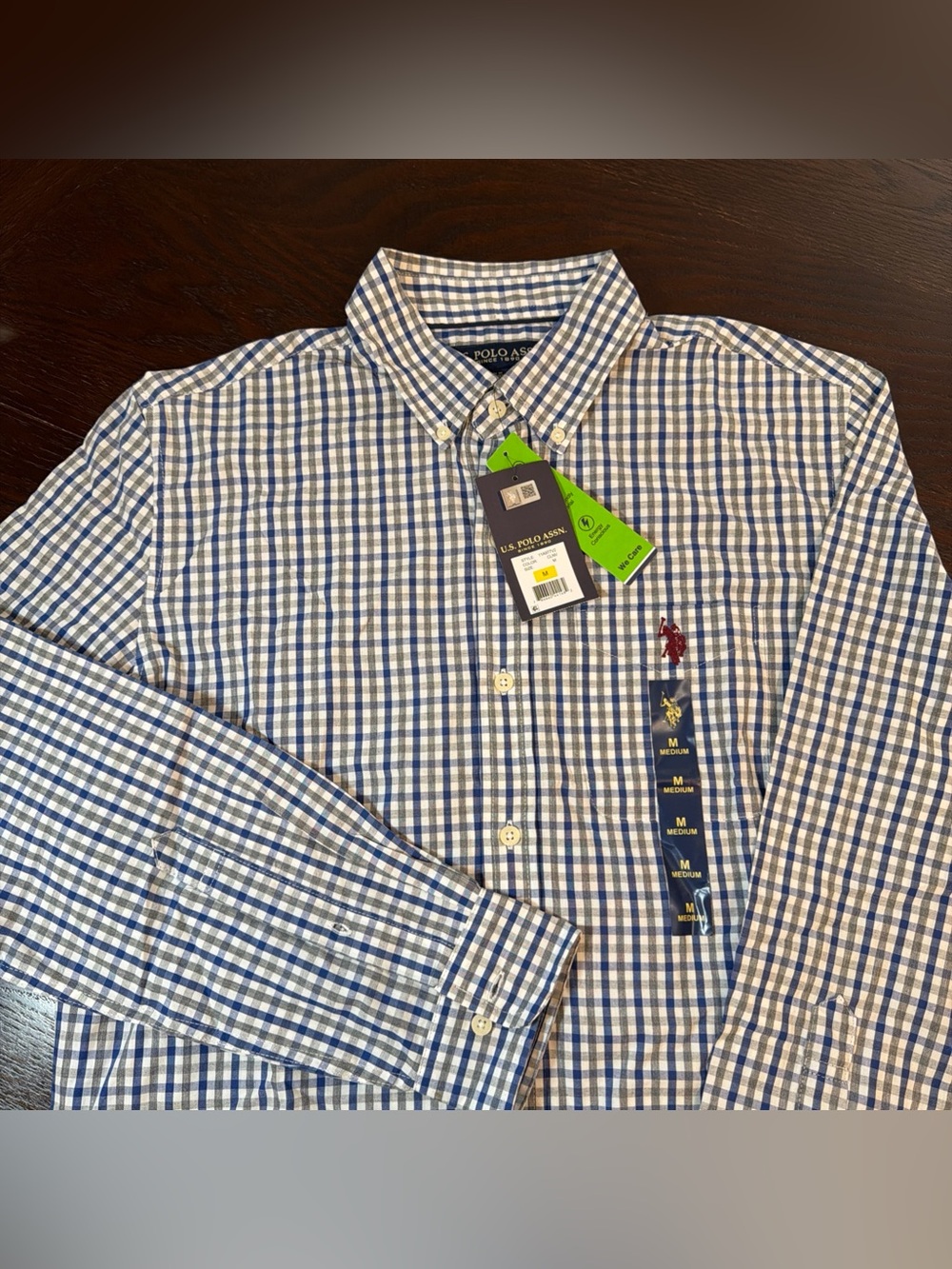 U.S. Polo Assn. Men's Plaid Button Down Shirt Size M Navy Blue NWT New